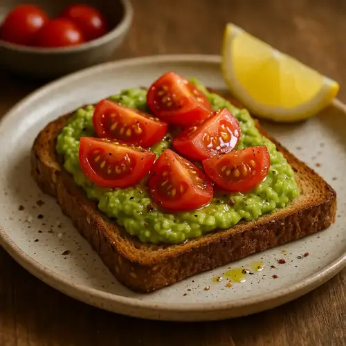Avocado and tomato wholegrain toast