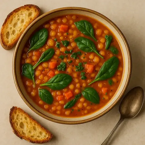 Lentil and spinach soup